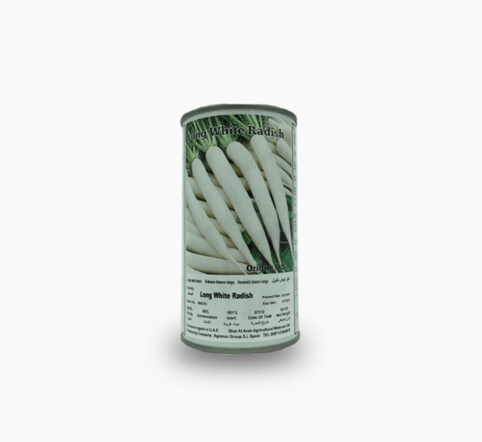 Long white radish Seeds Tin