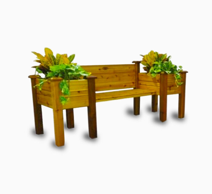 Garden Bench with Two Planters