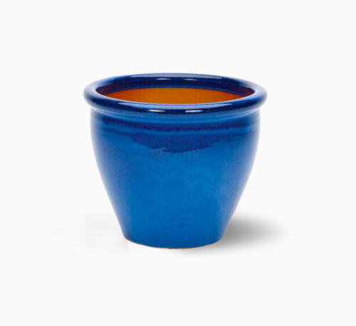 Blue Rolled Rim Pot