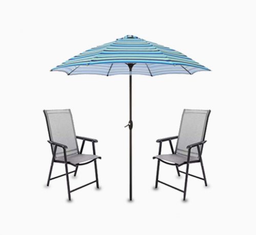 Blue River parasol Umbrella with base