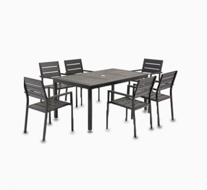 6-Seater Aluminum Dinning Set With Cushion