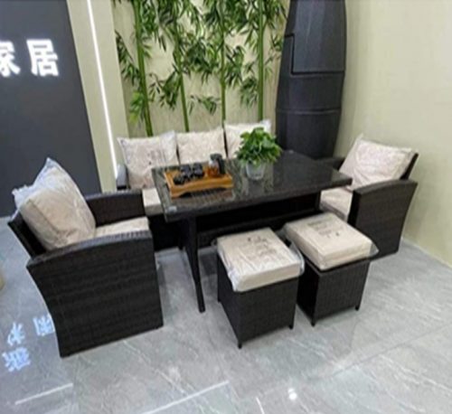 6 Seater Sofa Set with 2 Ottoman and Coffe Table